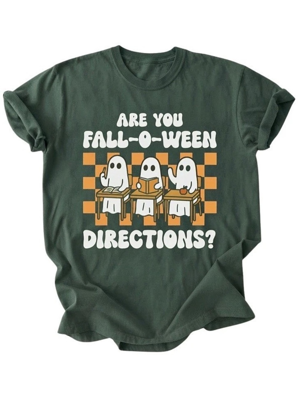 Halloween Ghost School Fall O Ween Heavy Cotton Gildan T-Shirt